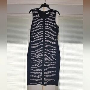 NWT Calvin Klein Zebra Print Body Con Women's Dress